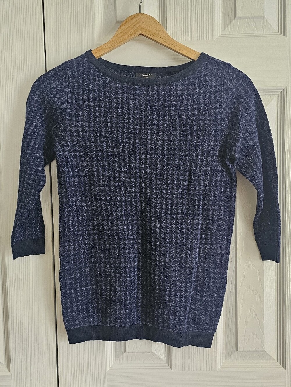Navy Houndstooth Sweater